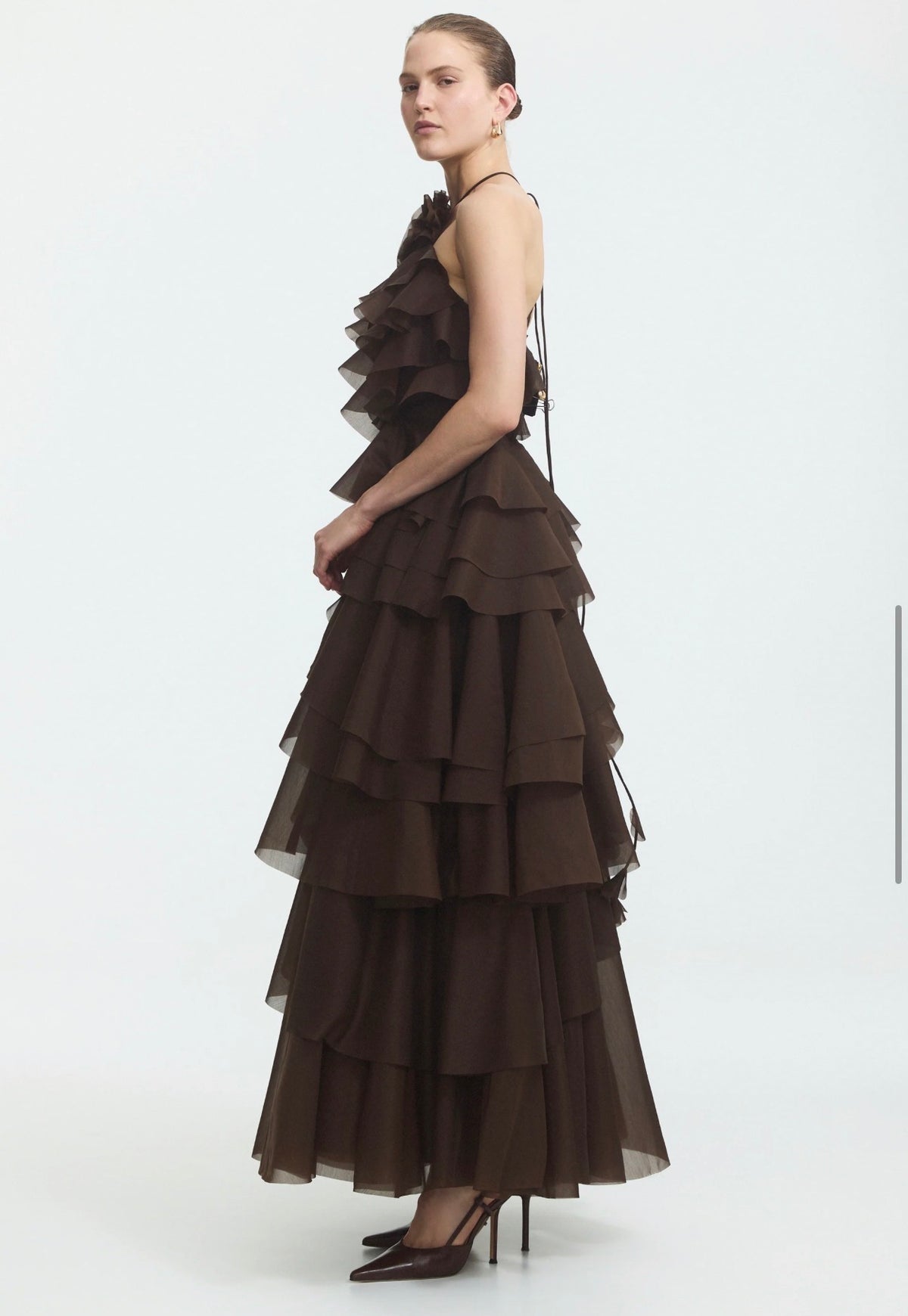 Aje Villa Gown Chocolate Brown