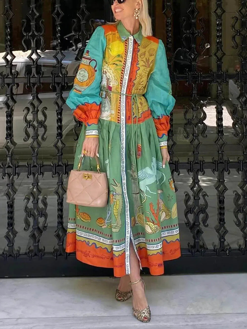 Alemais Surrealist Summer Ramie Shirtdress
