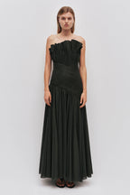 Aje Aquiline Gown Hunter Green