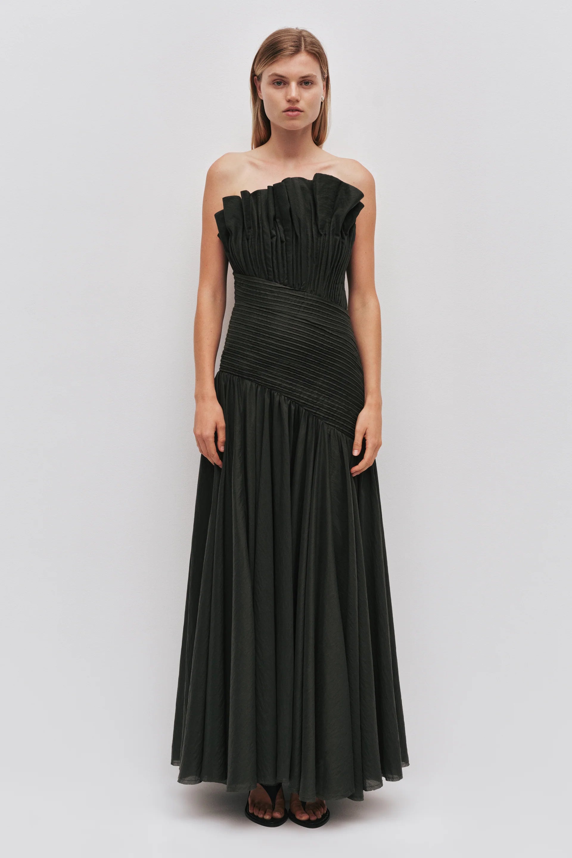 Aje Aquiline Gown Hunter Green