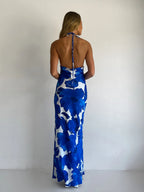 By Nicola Lucia Maxi Dress In Blue Petal