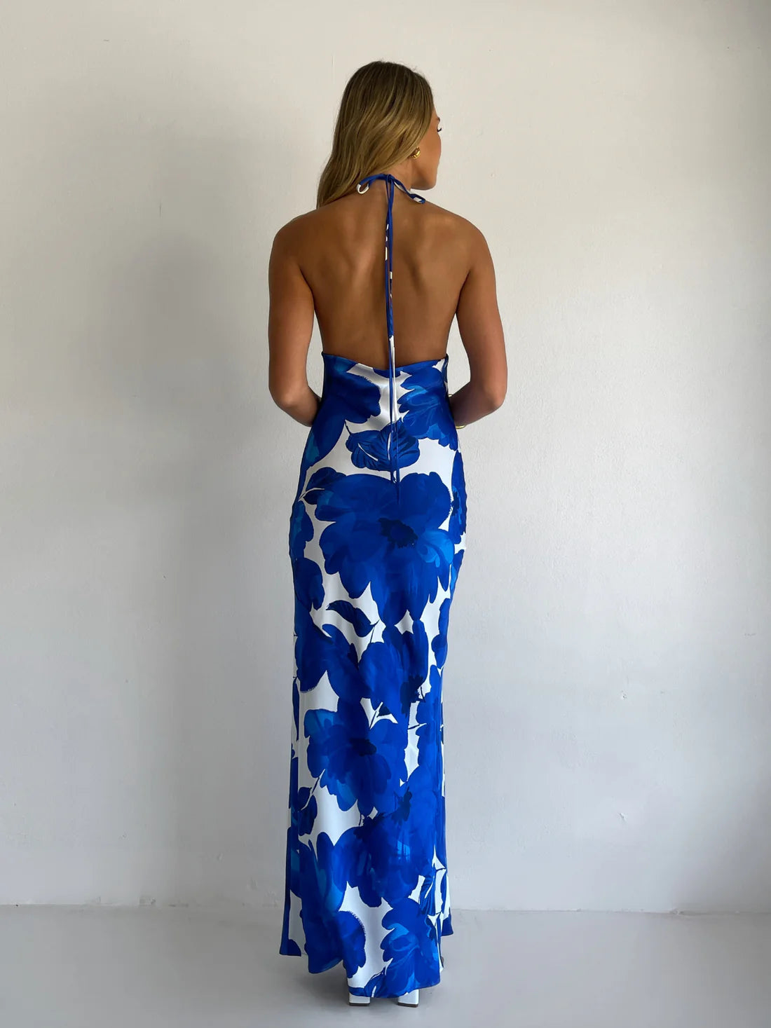 By Nicola Lucia Maxi Dress In Blue Petal