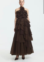 Aje Villa Gown Chocolate Brown