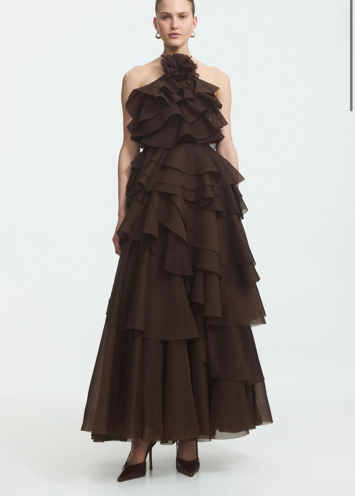Aje Villa Gown Chocolate Brown
