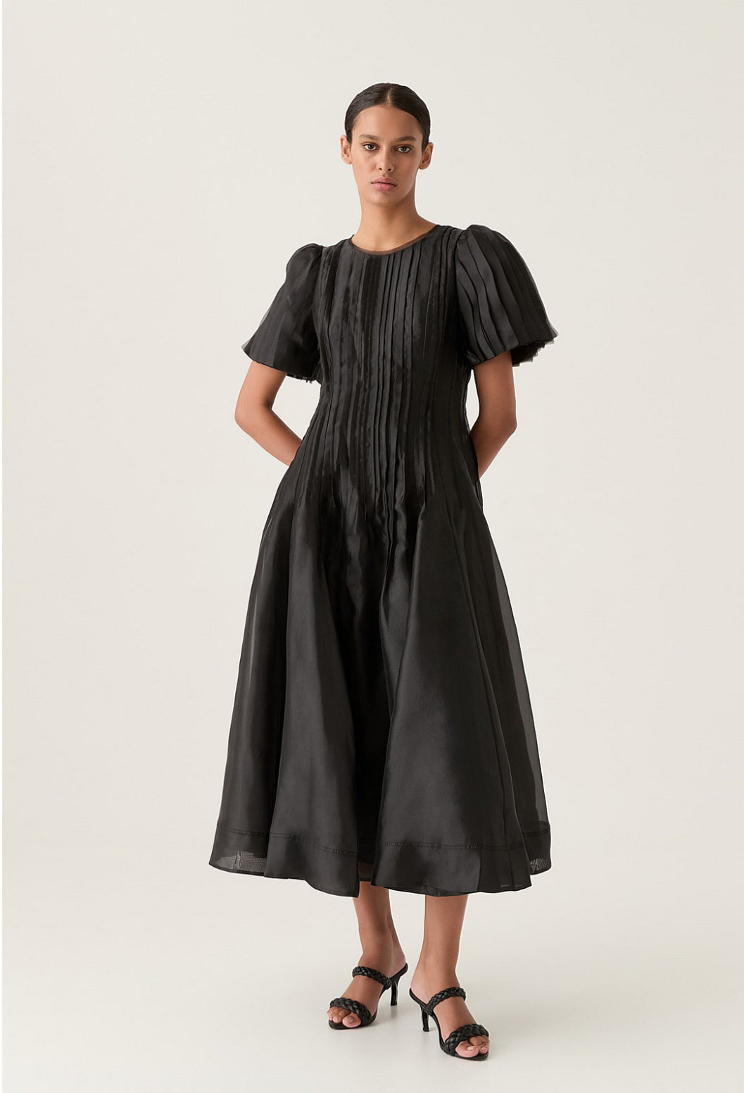 Aje Nova Pleated Midi Dress