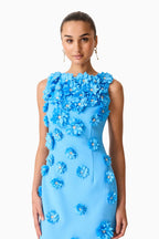 Elliatt Dali Floral Appliqué Gown in Blue