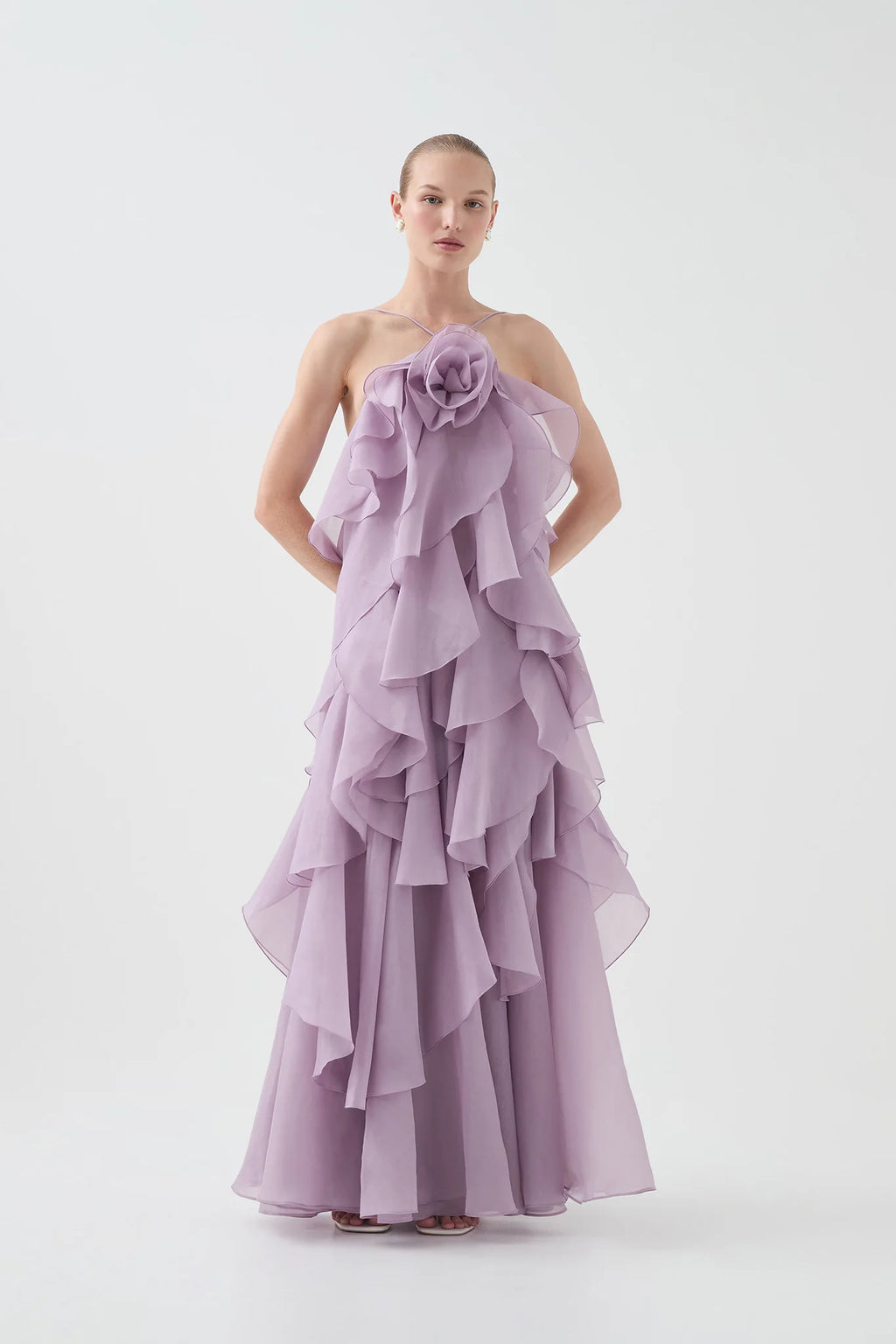 Aje Pandorea Layered Maxi Dress Lilac
