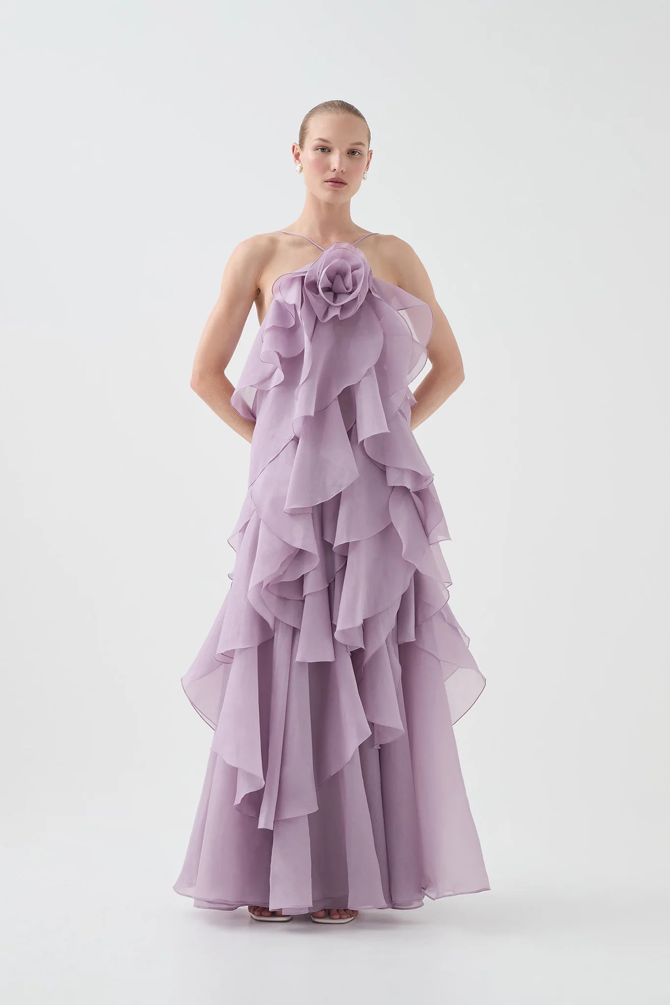 Aje Pandorea Layered Maxi Dress Lilac