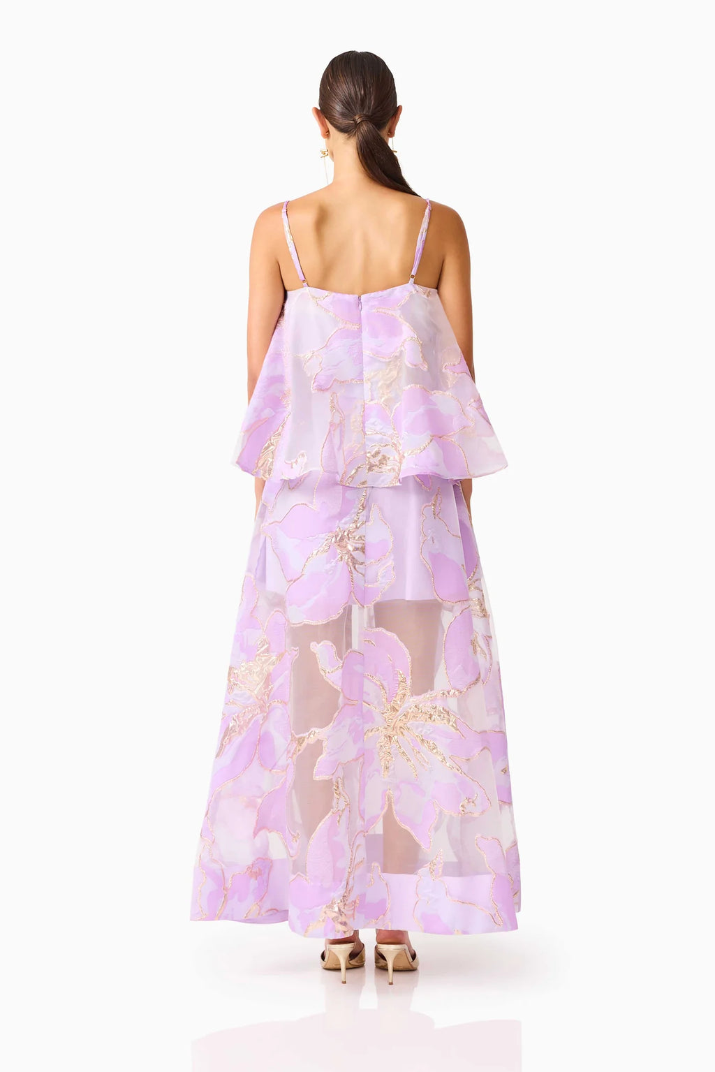 Elliatt Elysia Tiered Gown Purple Floral