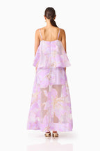 Elliatt Elysia Tiered Gown Purple Floral