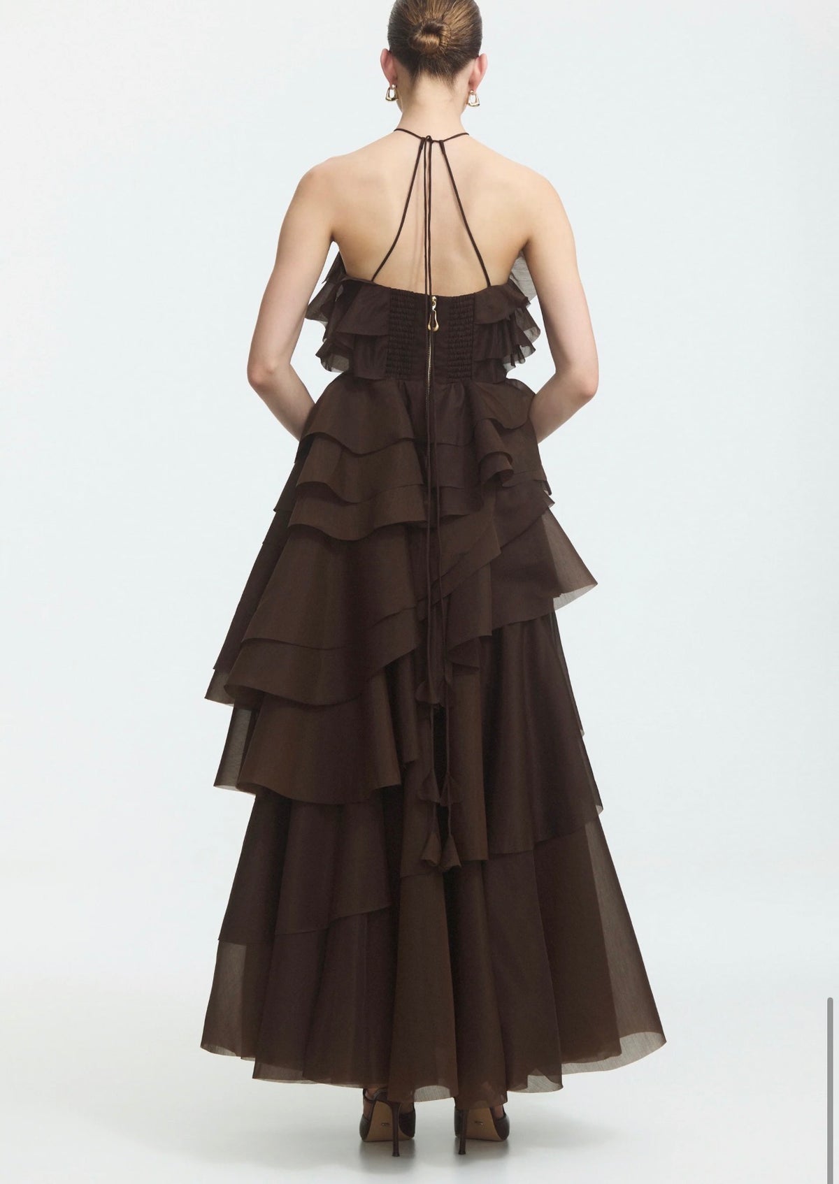 Aje Villa Gown Chocolate Brown