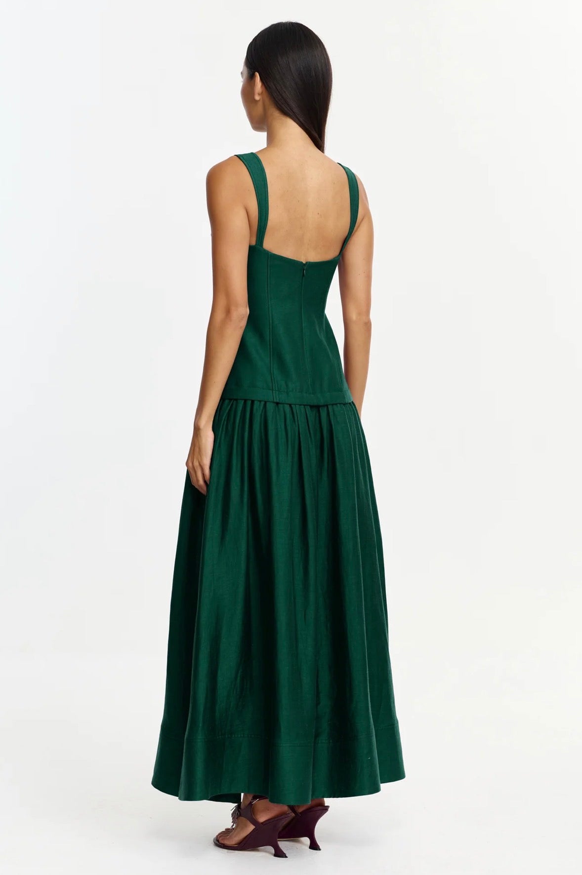 Acler Reeve Maxi Dress Deep Emerald