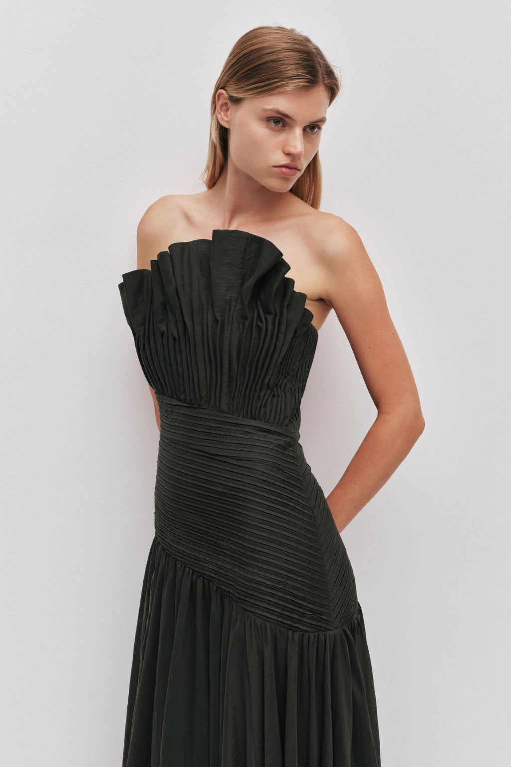 Aje Aquiline Gown Hunter Green