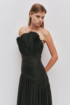 Aje Aquiline Gown Hunter Green