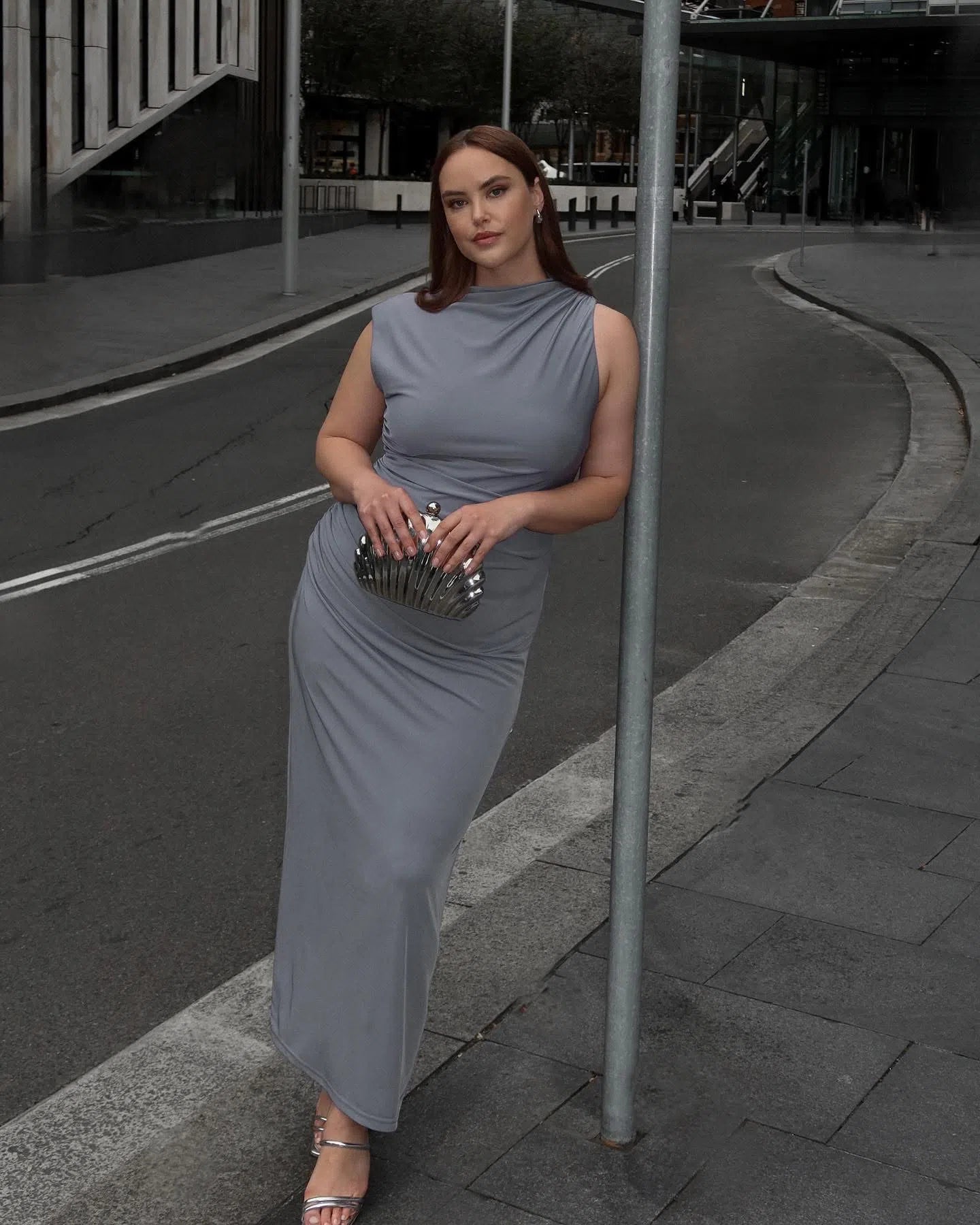 Sheike Gia Dress Midi Dove Grey
