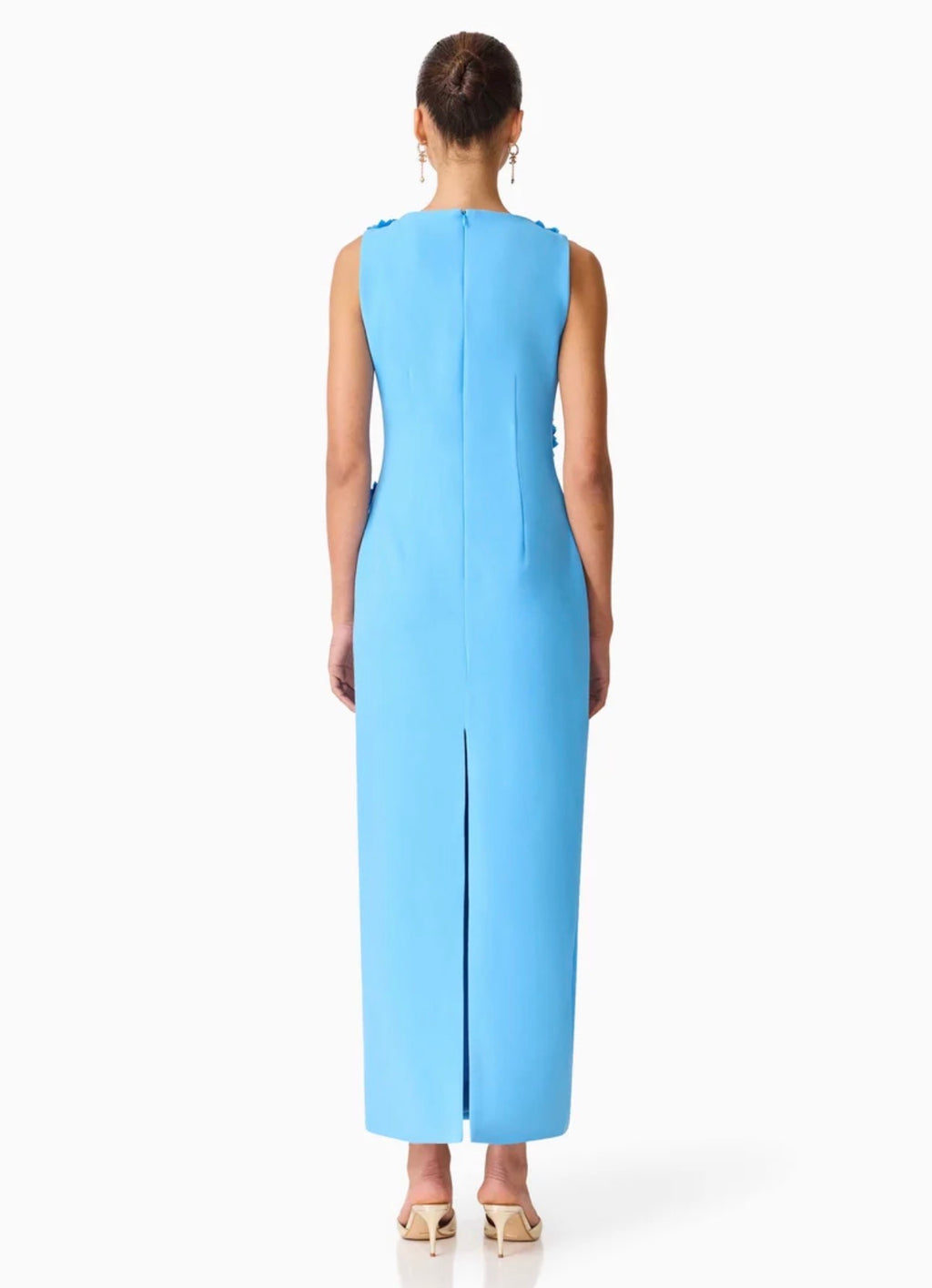 Elliatt Dali Floral Appliqué Gown in Blue