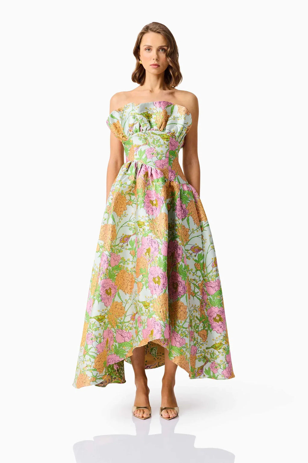 Elliatt Laurel Sleeveless Maxi Dress in Green Floral