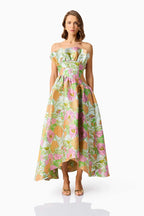 Elliatt Laurel Sleeveless Maxi Dress in Green Floral