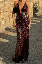 Misha Sapphire Sequin Maxi Dress Fig