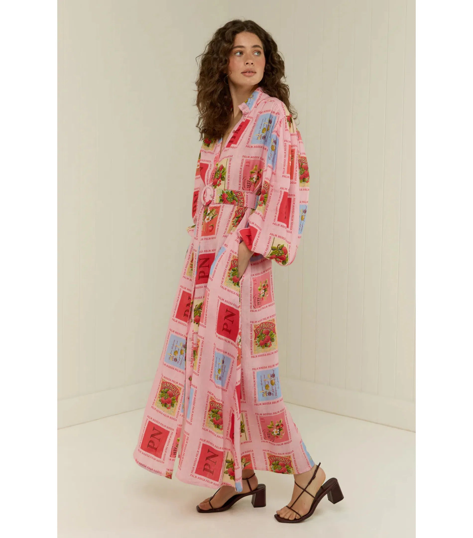 Palm Noosa Noddy Dress Strawberry Stamp
