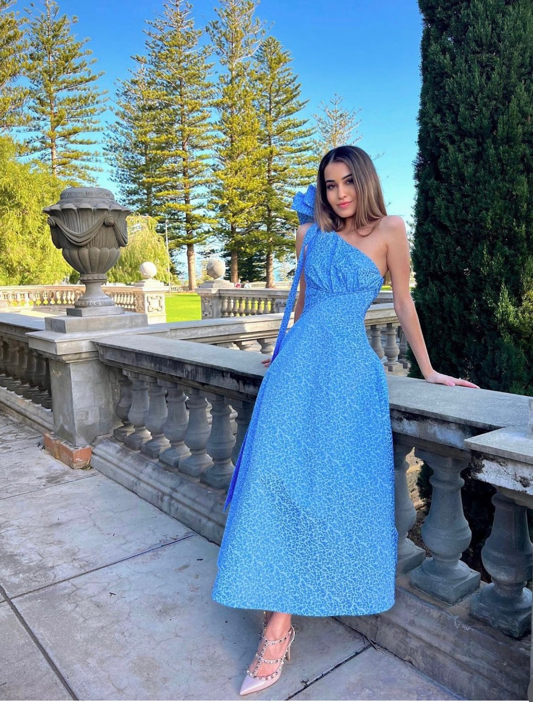 Rachel Gilbert Emiliano Dress Malea Blue Midi