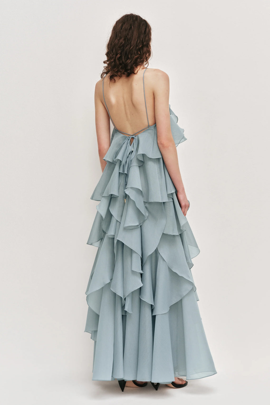 Aje Pandorea Layered Maxi Dress Duck Egg