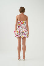 Aje Violette Bubble Hem Mini Dress Collage Floral