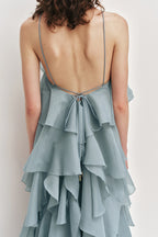 Aje Pandorea Layered Maxi Dress Duck Egg