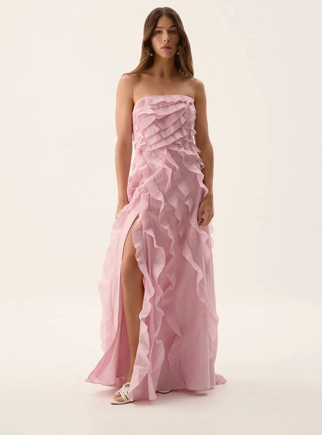 Aje Allairie Gown Chalk Pink