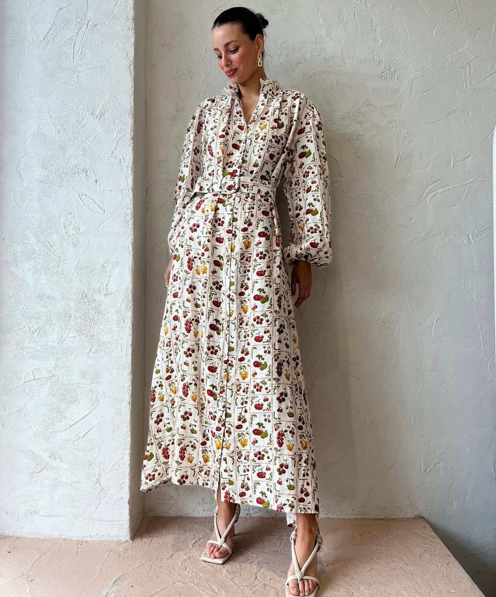 Palm Noosa Noddy Tomato Tiles Maxi Dress Print
