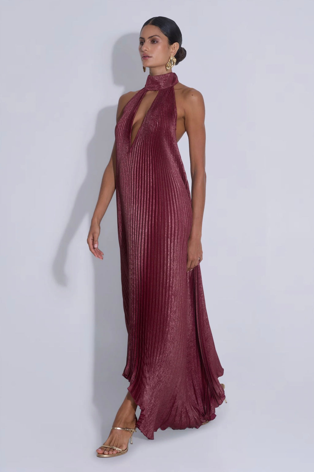 Lidee Opera Gown Wine Shimmer