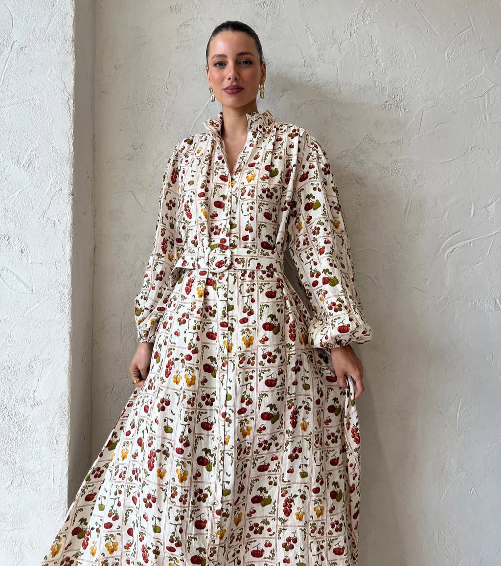 Palm Noosa Noddy Tomato Tiles Maxi Dress Print