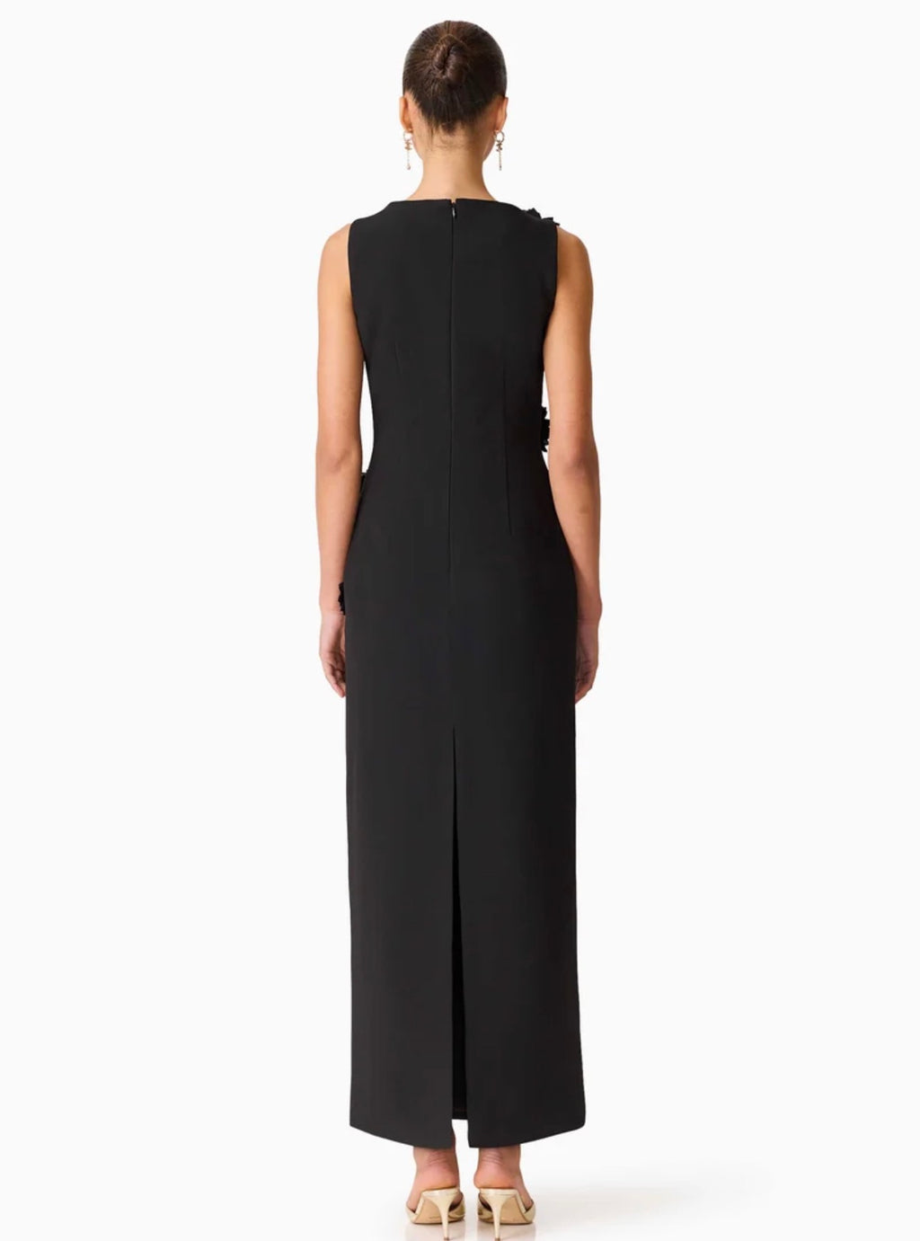 Elliatt Dali Floral Appliqué Gown in Black