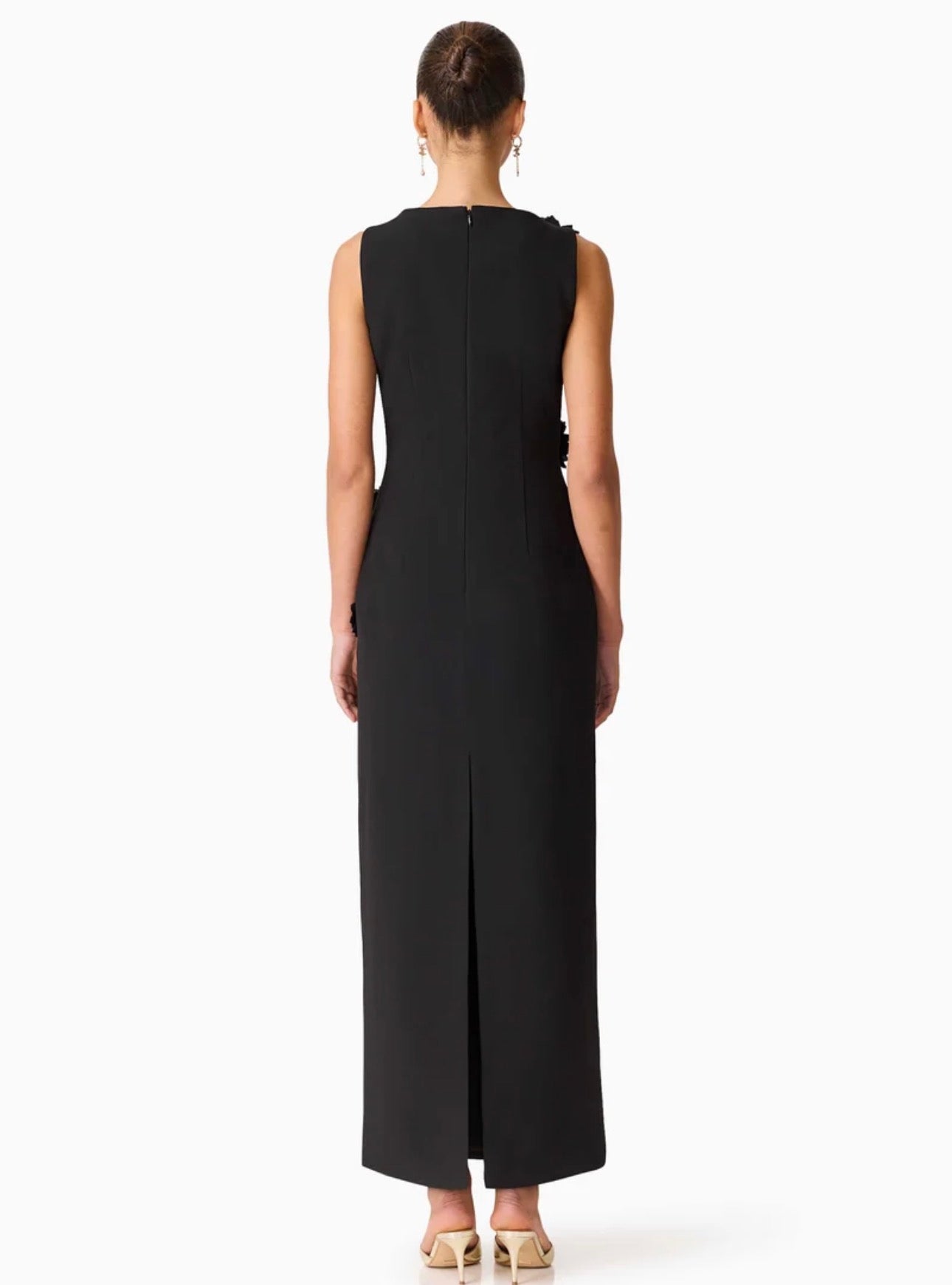 Elliatt Dali Floral Appliqué Gown in Black