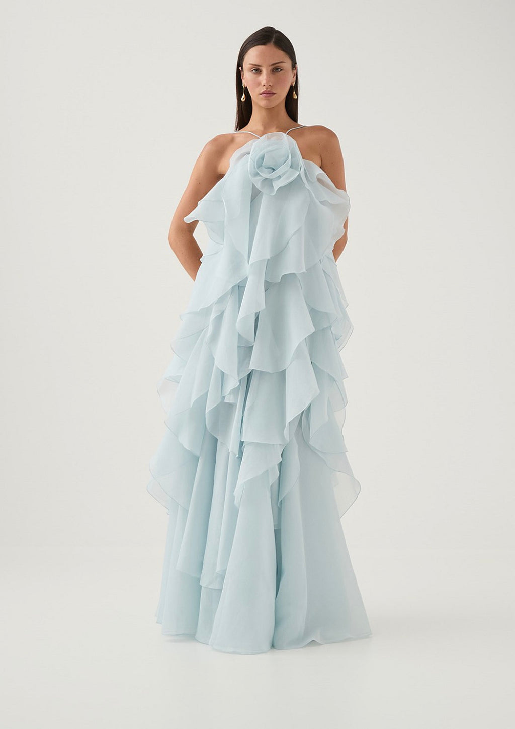 Aje Pandorea Layered Maxi Dress Blue