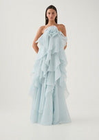 Aje Pandorea Layered Maxi Dress Blue