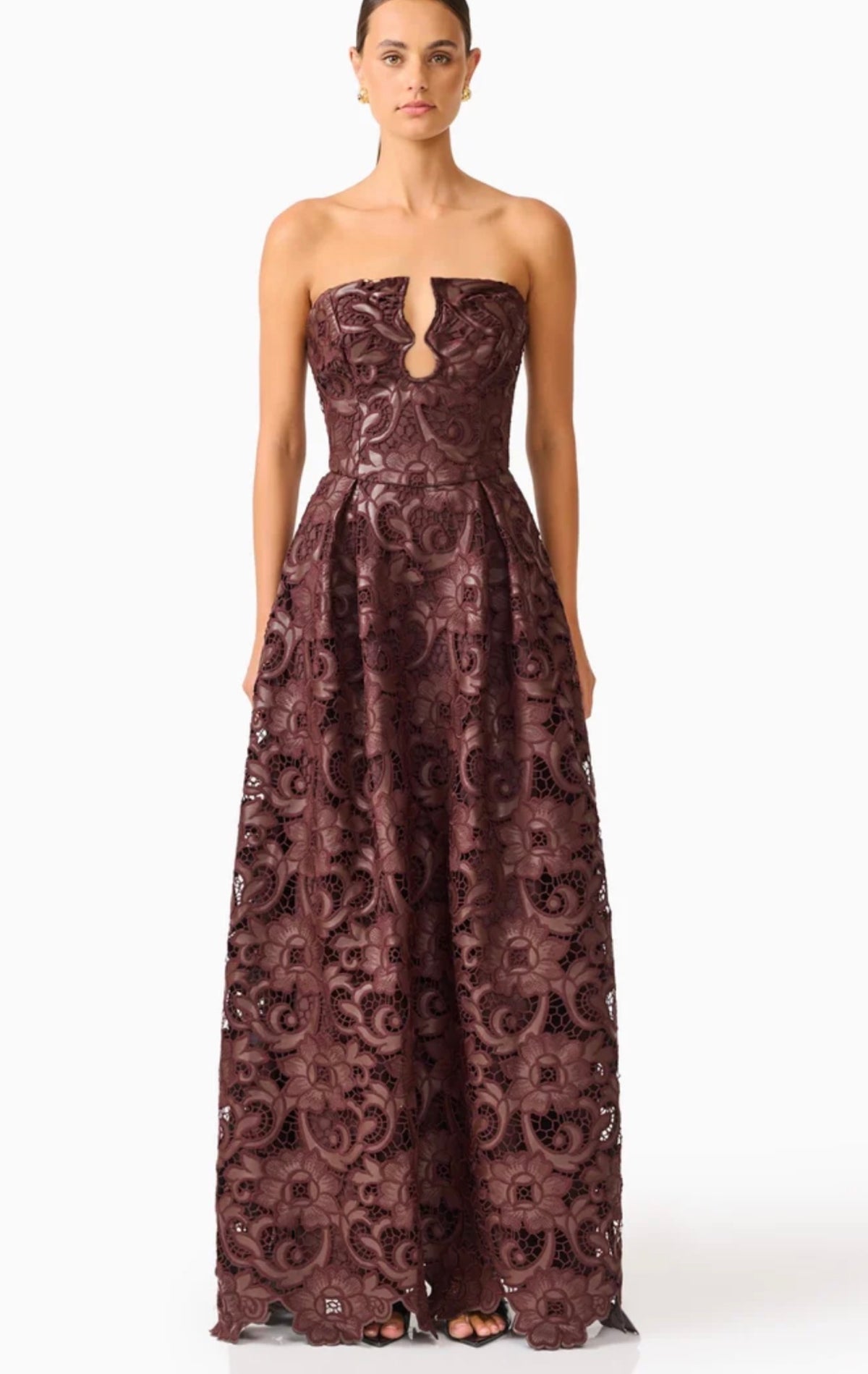 Elliatt Novelle Sweetheart Maxi Dress Chocolate Brown