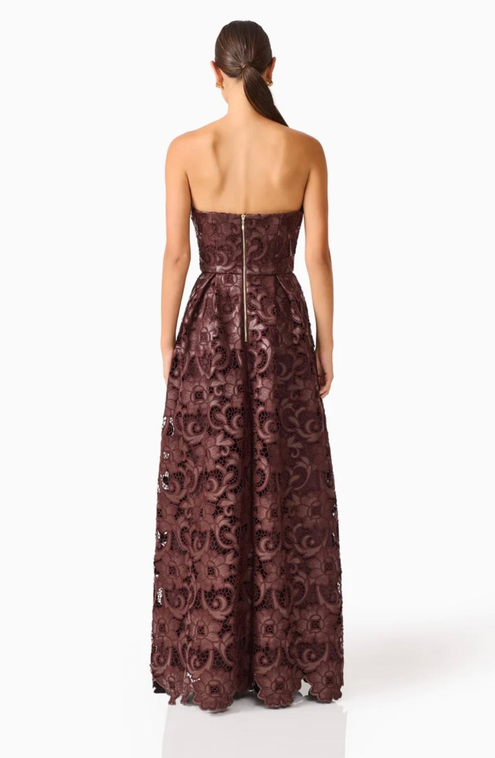 Elliatt Novelle Sweetheart Maxi Dress Chocolate Brown
