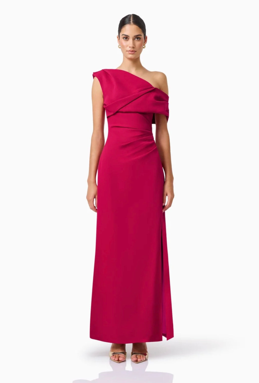 Elliatt Vardessa Asymmetrical Gown in Raspberry Pink