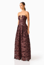 Elliatt Novelle Sweetheart Maxi Dress Chocolate Brown