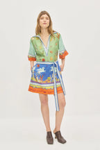 Alemais Surrealist Summer V Neck Mini Dress