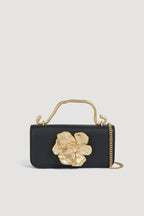 Aje Alessia Flower Clutch Black