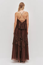Aje Ophelia Lace Gown Chocolate