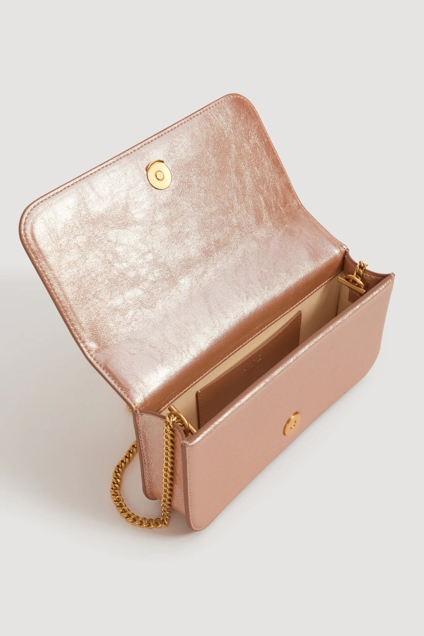 Aje Alessia Flower Clutch Rose Gold Metallic