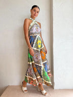 Alemais Trippy Troppo Halter Midi Dress