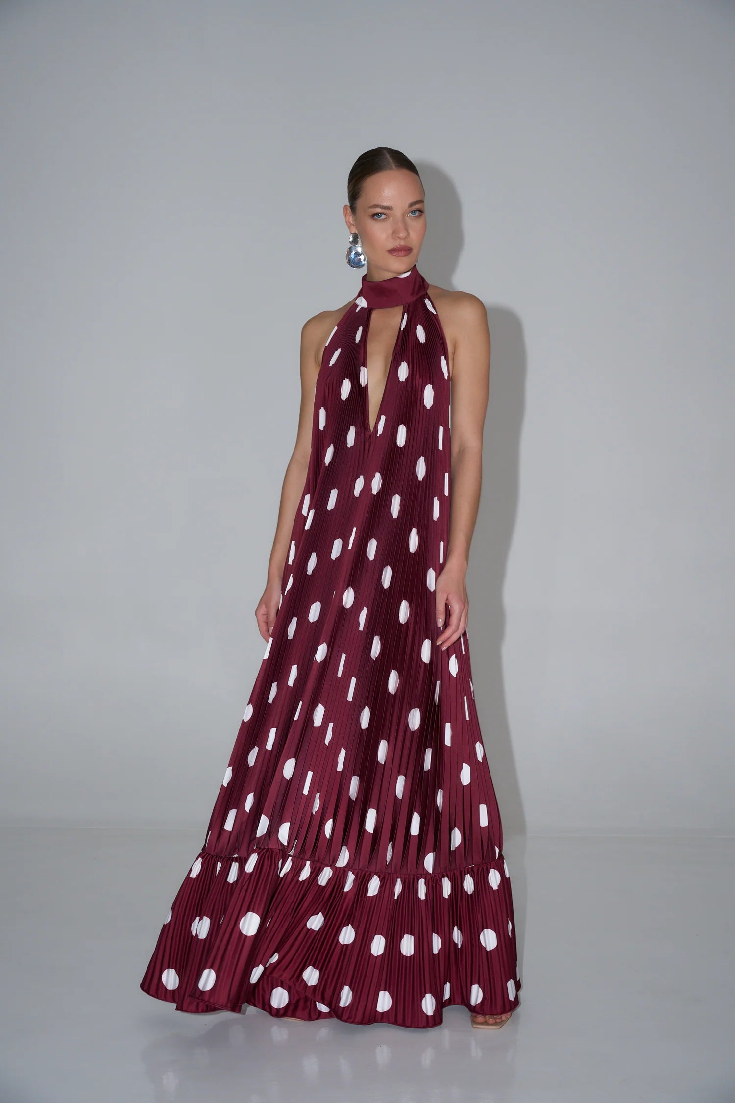 Lidee Libertie Gown Polka Wine – Hire House