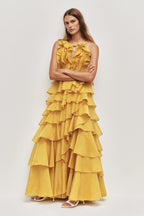 Aje Cleo Gown Chartreuse