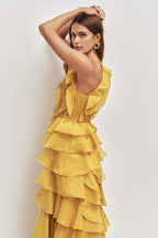 Aje Cleo Gown Chartreuse