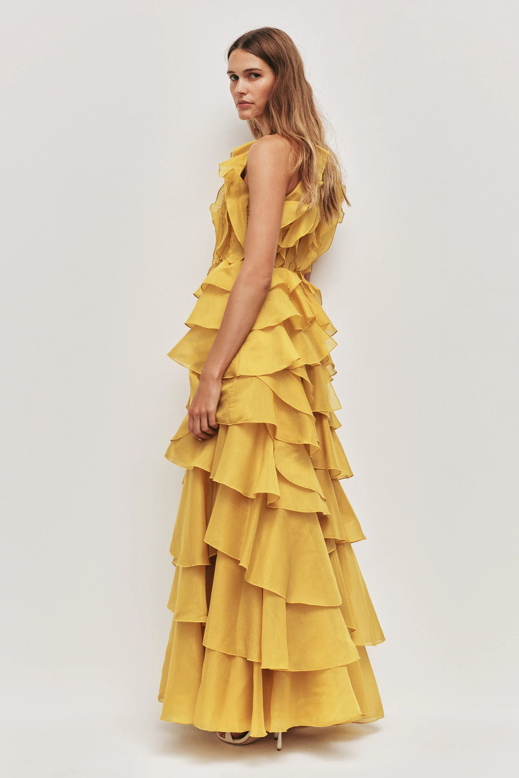 Aje Cleo Gown Chartreuse
