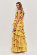 Aje Cleo Gown Chartreuse